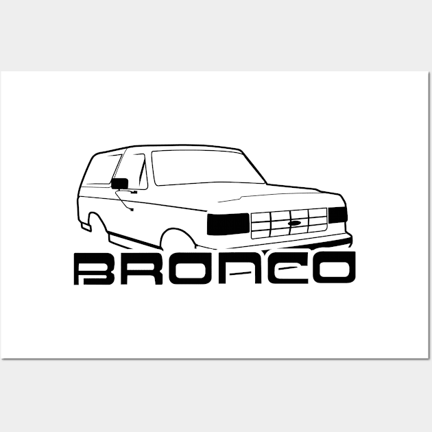 1987-1991 Bronco Front Side Black w/logo Wall Art by The OBS Apparel